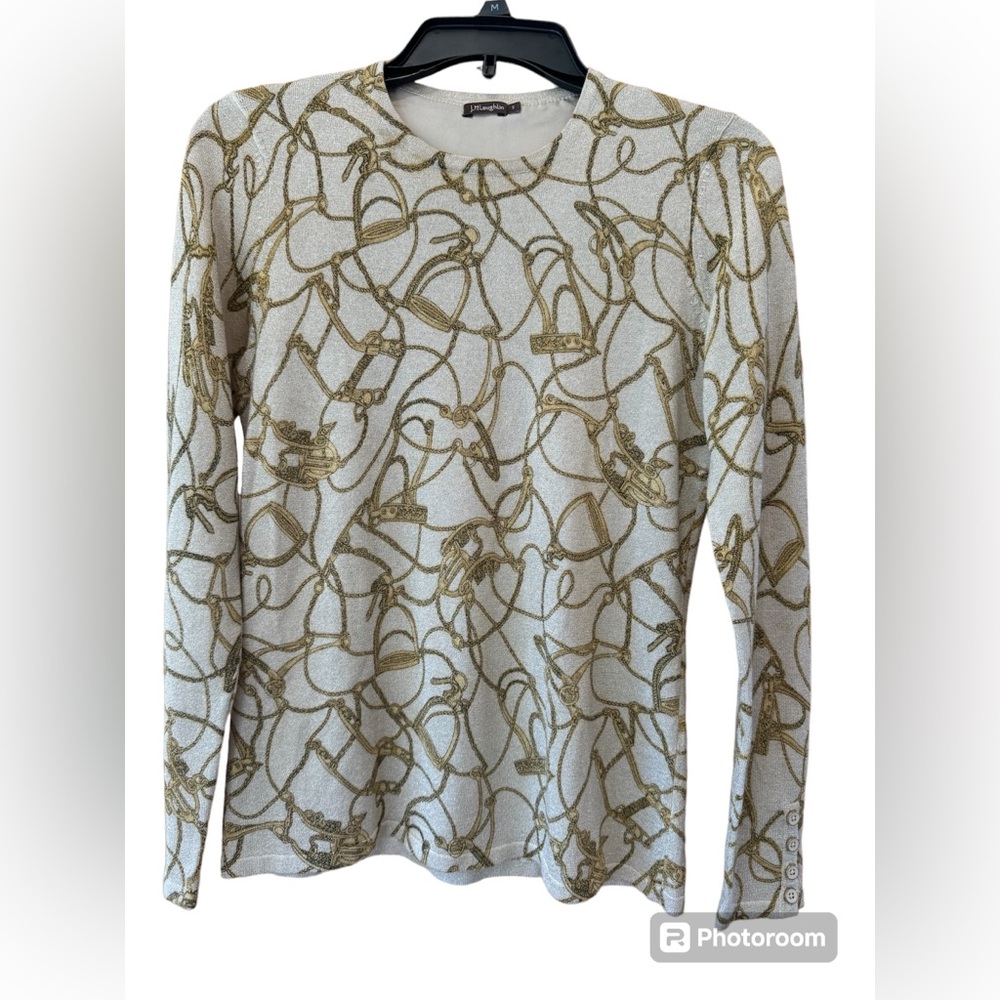 J McLaughlin women’s small holiday long sleeve sweater. Worn once.